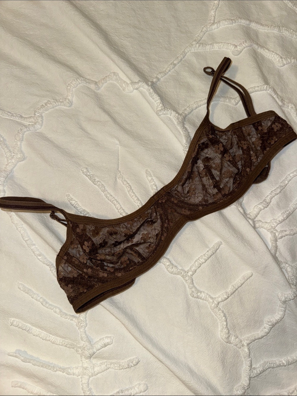 Sheer Lace Flower Underwire Bra